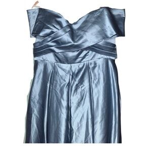 Elegant Blue Satin Dress